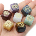 Natural 7 Chakra Colorful Energy Reiki Symbols Healing Cube Stone Fengshui Products for Home Decoration Crystal Crafts Set
