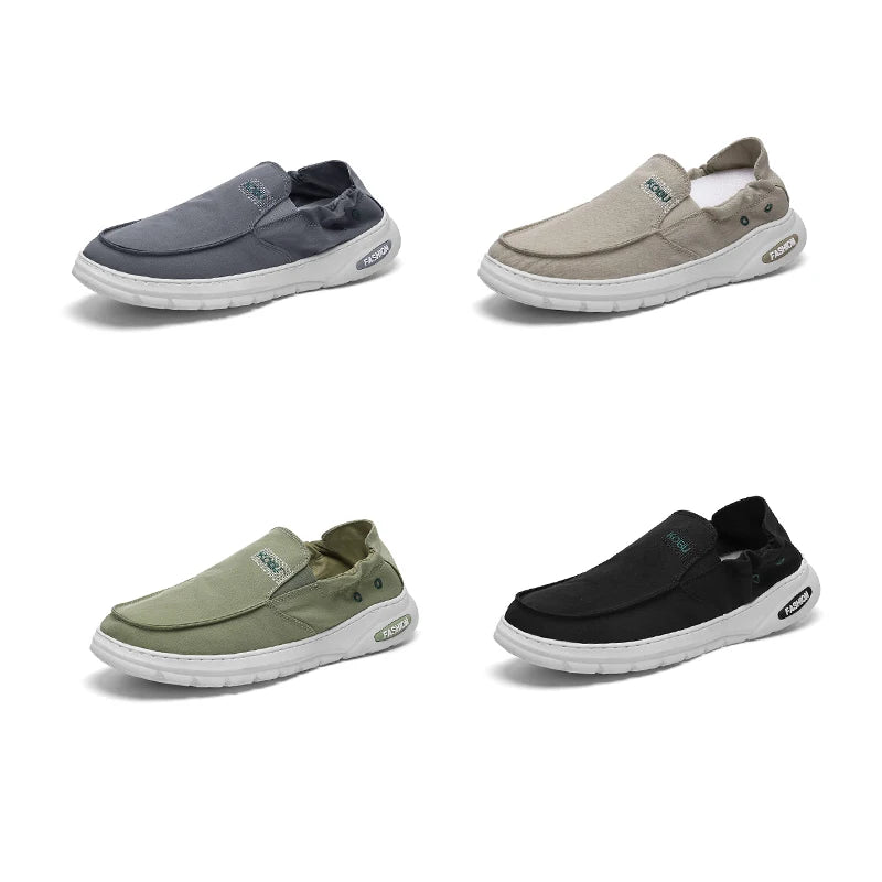 Casual Canvas Shoe for Men Driving Loafers 2021 Platform Fashionable Walking Style Shoes