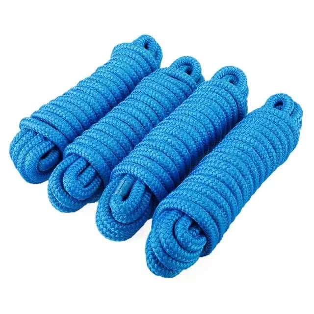 4-Pack Double Braided Nylon Mooring Line Marine Rope Boat Accessories Dock Fender Line
