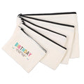 Cheap Fashionable Logo-Imprinted Pencil Case Pouch Cotton Canvas Travel Makeup Cosmetic Bag with Zipper Closure Organizer Gift