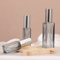 5ml 10ml 20ml Square Shape Empty Fragrance Mini Travel Bottle Transparent Grey Color Perfume Glass Bottle Aluminum Silvery Spray
