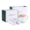Customized Logo Japanese Creative Design Afternoon Tea Gift Set Ceramic Tea Pot and Cup Set With Wooden Tray