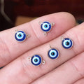 GP US 6mm Blue Evils Eye Pendant Drop Micky Connectors 14K Gold Filled Charms for Permanent Jewelry Chains Making Wholesale