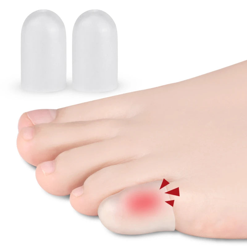 Tiny Pinky Toe Separator Silicone Cap for Friction Pain Relief Prevents Blister Callus Corn Gel Cover for Toes