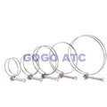 GOGO Stainless Steel 304 O.D 14-50 mm Double Steel Wire Clamp Adjustable Hose Hoop Pipe Clamp Gas Pipe Clamp