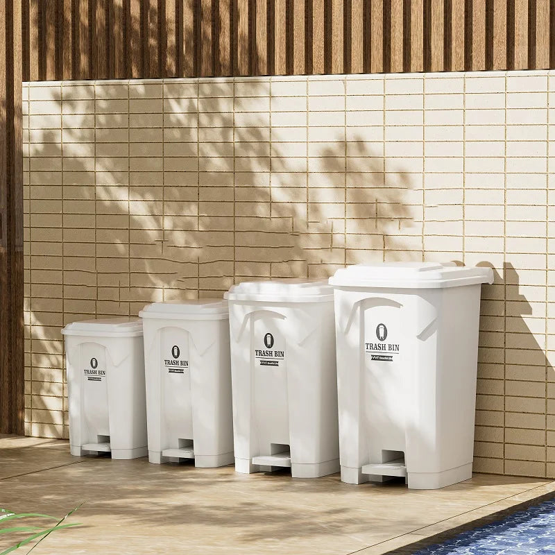 Factory Wholesale Rectangular PP Foot Pedal Trash Can Commercial Household Use Catering Toilet Kitchen Outdoor Waste Bin