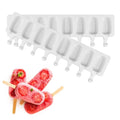 Hot Selling 8 Hole Ice Cream Silicone Mold Diy Ice Cream Freezer Mold Ice Cream Stick