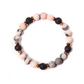 Lava Rock Bracelet Pink Zebra Jasper Relaxing Aromatherapy Diffuser Bracelet for Women and Men Yoga Chakra Crystal Healing