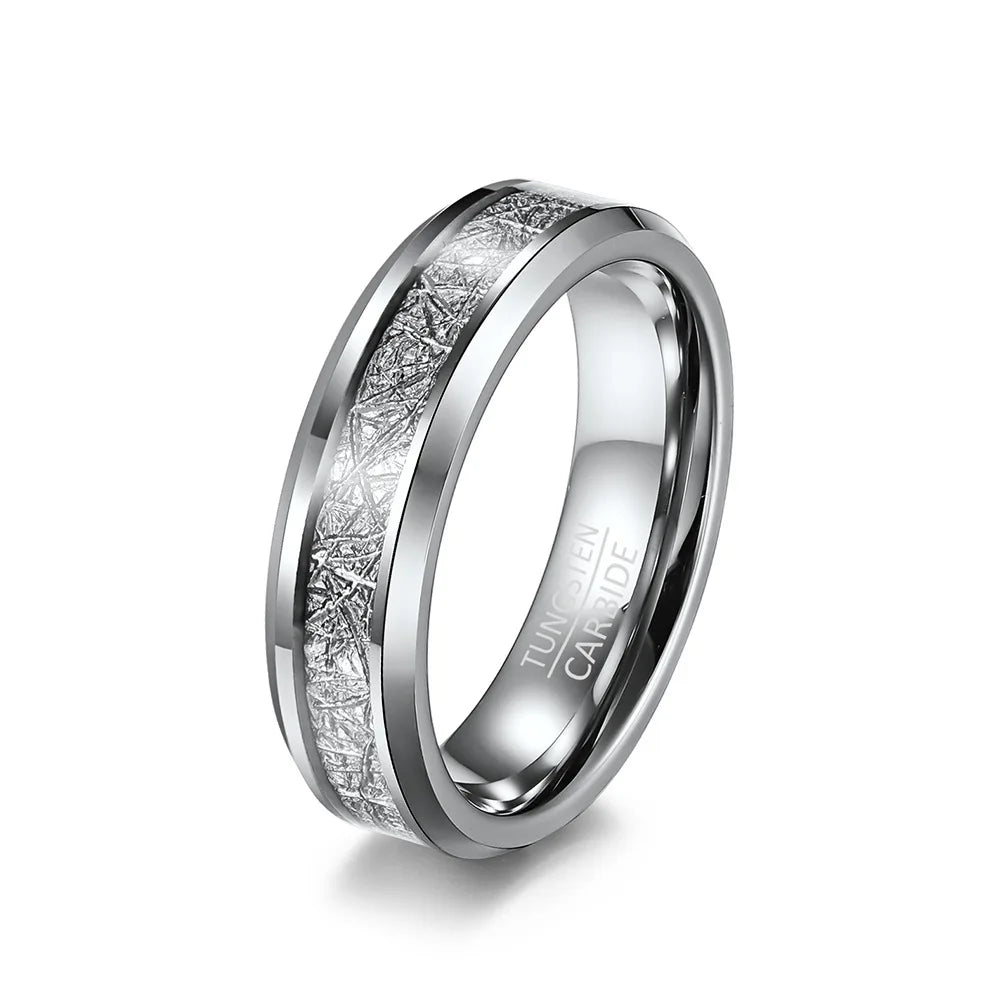 Hot Sales Wholesale Price Custom Couple Bands Ring 4mm 6mm 8mm Tungsten Carbide Meteorite for Men