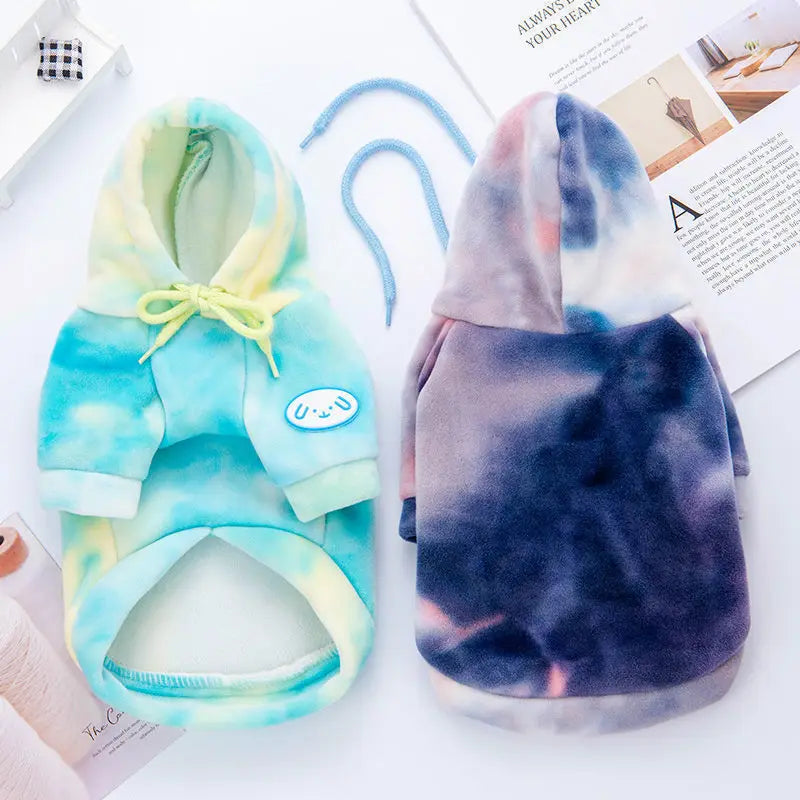 Wholesale Cute Tie Dye Pet Dog Hoodie Dog Clothes