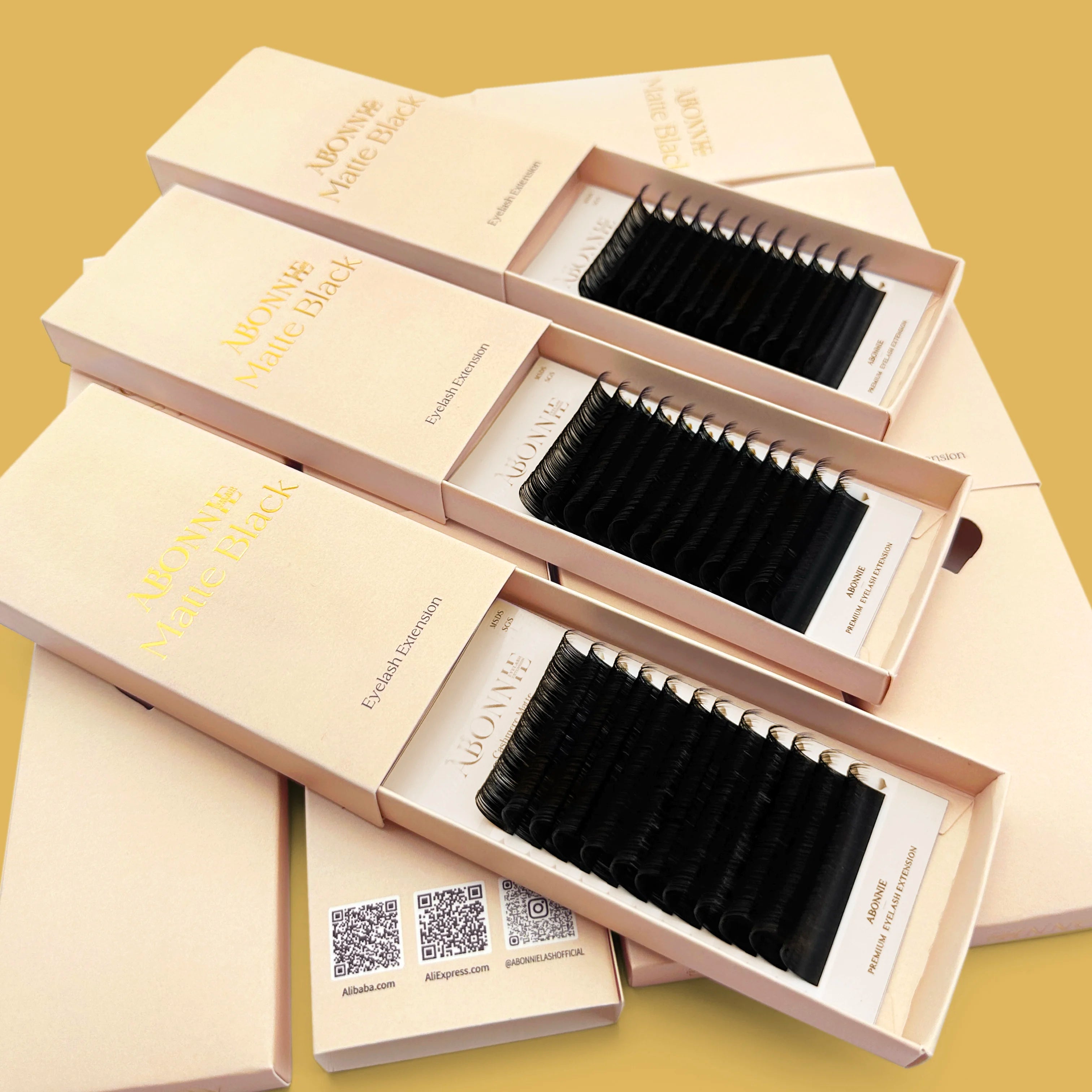 Abonnie Lash Supplies Cashmere Lash Extensions Wholesale Eyelashes Individual Eyelash Extensions Classic Matte Black Lash Trays