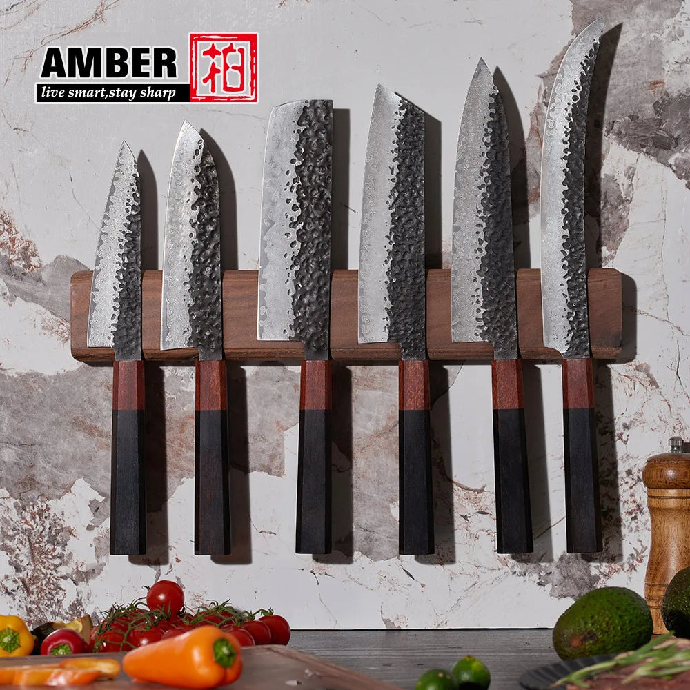 Amber Professional Wood Handle 67layers Vg10 High Carbon Japanese Damascus Steel sharp Kitchen Chef Knives Set