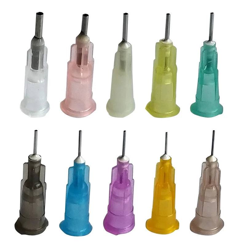 Wholesale 1/4 Inch Plastic and Stainless Steel Tips Syringe Disposable Needle Syringe Needle Adhesive Dispensing Tips