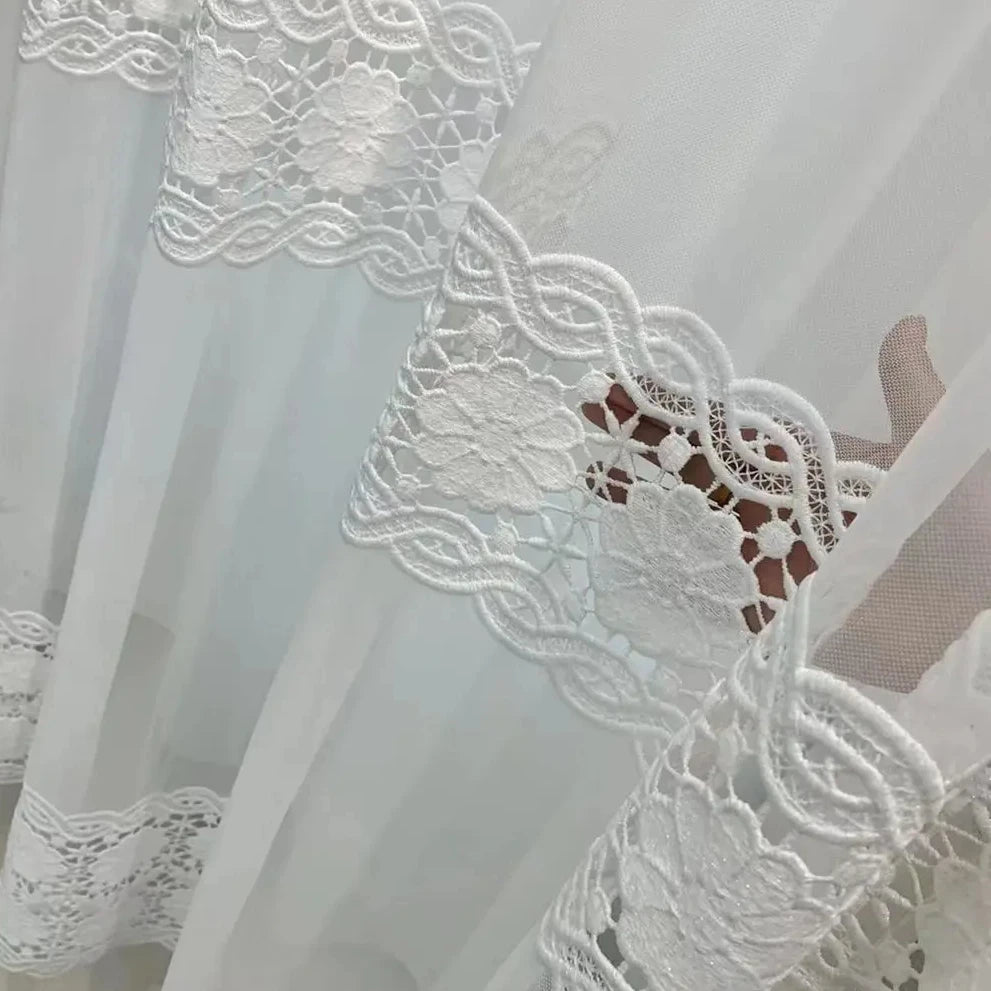 Ready Stock All Our Website Polyester Embroidered Sheer Curtain Window Curtain Fabric