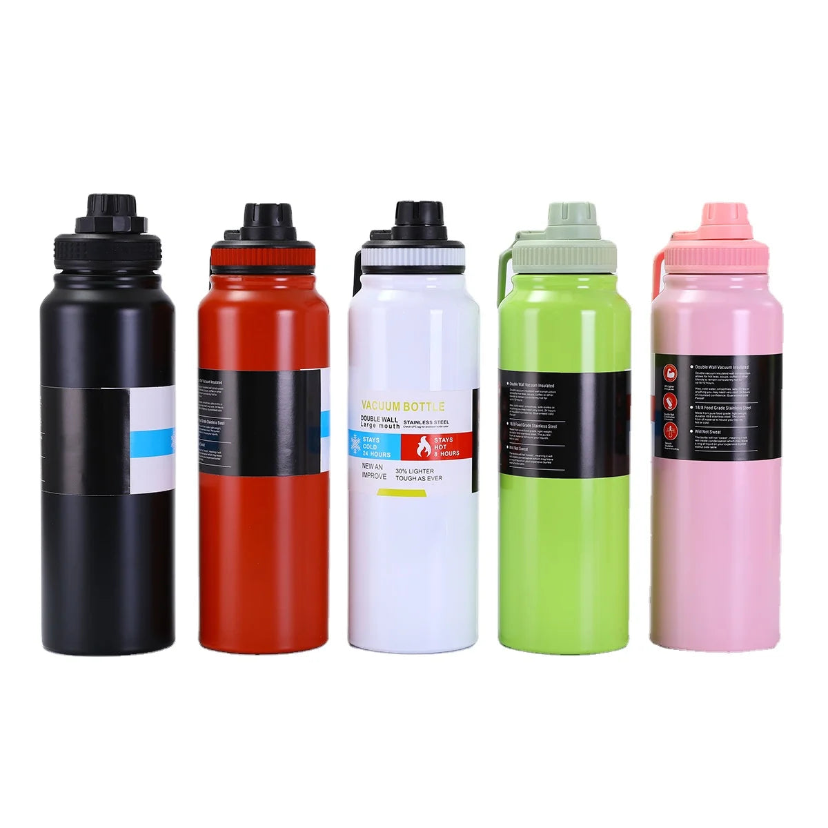 Bpa Free Insulated 600ml 800ml 1000ml Vacuum Thermals Cup Portable Handle Cover Thermos Water Bottle Sports Thermal Vacuum Flask