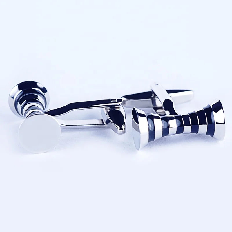 French Shirt Cufflinks for Men Luxury High Quality Blue Enamel Business or Wedding/Engagement/Party Accessory Made in China