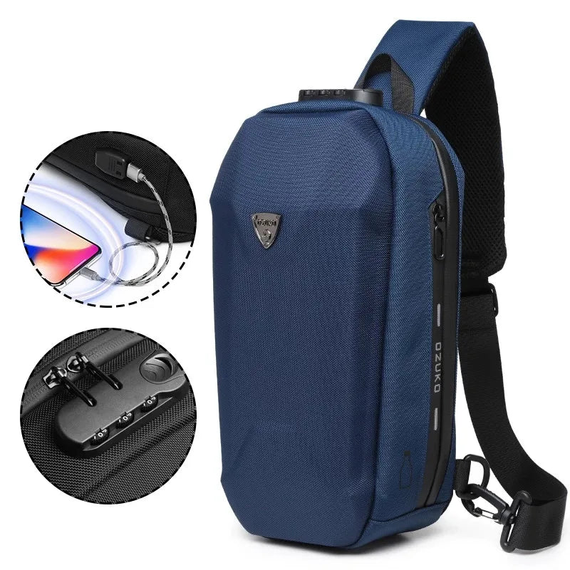 For Unisex Summer Chest Bag Adjustable Strap Waterproof Large Capacity Polyester Material Zipper Closure Portable Crossbody