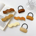 Simple Wave Shape Bangs Hairgrips Hair Accessories Scrunchies Wooden Duckbill Barrette Hair Clips for Women
