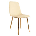 Hot Sale Nordic Living Room Chairs Dining Leather Chair With Metal Golden Chromed Legs