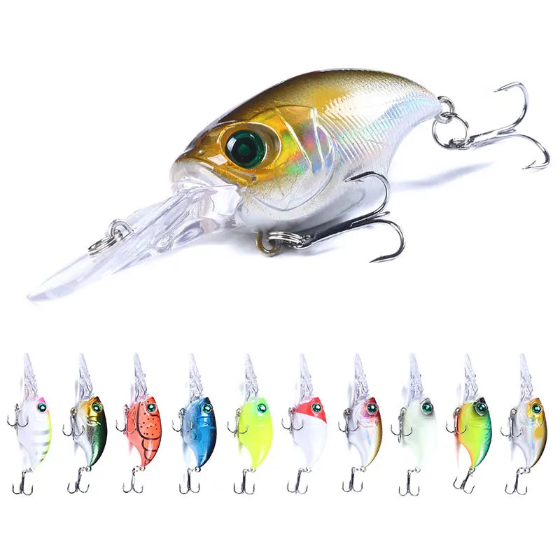 10PCS/SET Wholesale 7.5cm 11g ABS Plastic Hard Lure Crankbait Fishing Lures Swim Bait Wobbler Bass Pike Fishing Lures MegaBDM