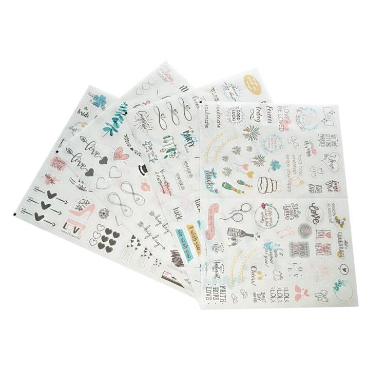 Custom Daily Weekly Planner Scrapbook Washi Paper Self Adhesive Paper Sticker Sheet Set for Decorative