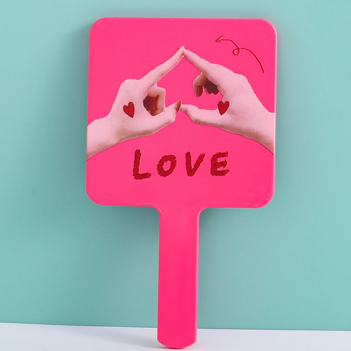 Wholesale Lovely Led Travel Makeup Mirror Professional Glitter Plastic Makeup Beaty Hand Mirror