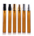 Mini 10ml Amber Glass Spray Bottle Travel Size Refill Perfume Atomizer with Screw Cap & Pump Sayer MOQ 100pcs