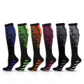 Outdoor Sports Compression Socks for Women and Men Knitted Knee High Design with Cartoon Pattern for Spring Running Cycling