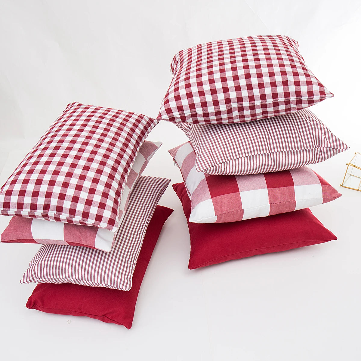 Wholesale Decorative Custom Throw Cotton Checkered Pillow Covers
