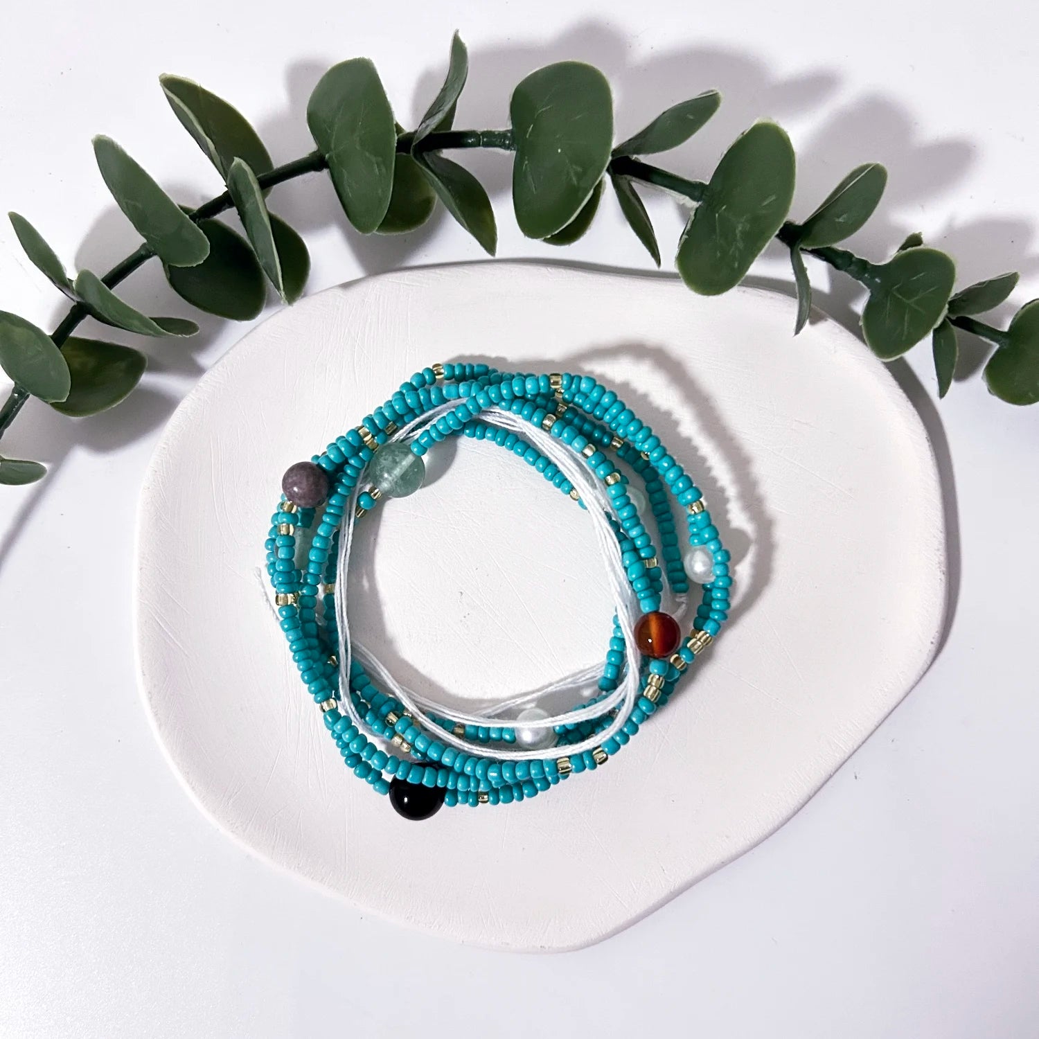 2023 Female Beach Chain Waist Bead African Body Chain Natural Stone Gemstone Jewelry Chain