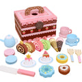 Cake Play Tea Party Dessert Set with Light Pretend Play Cutting Food Set for Birthday Party Ice Cream Toy Parent-child Game