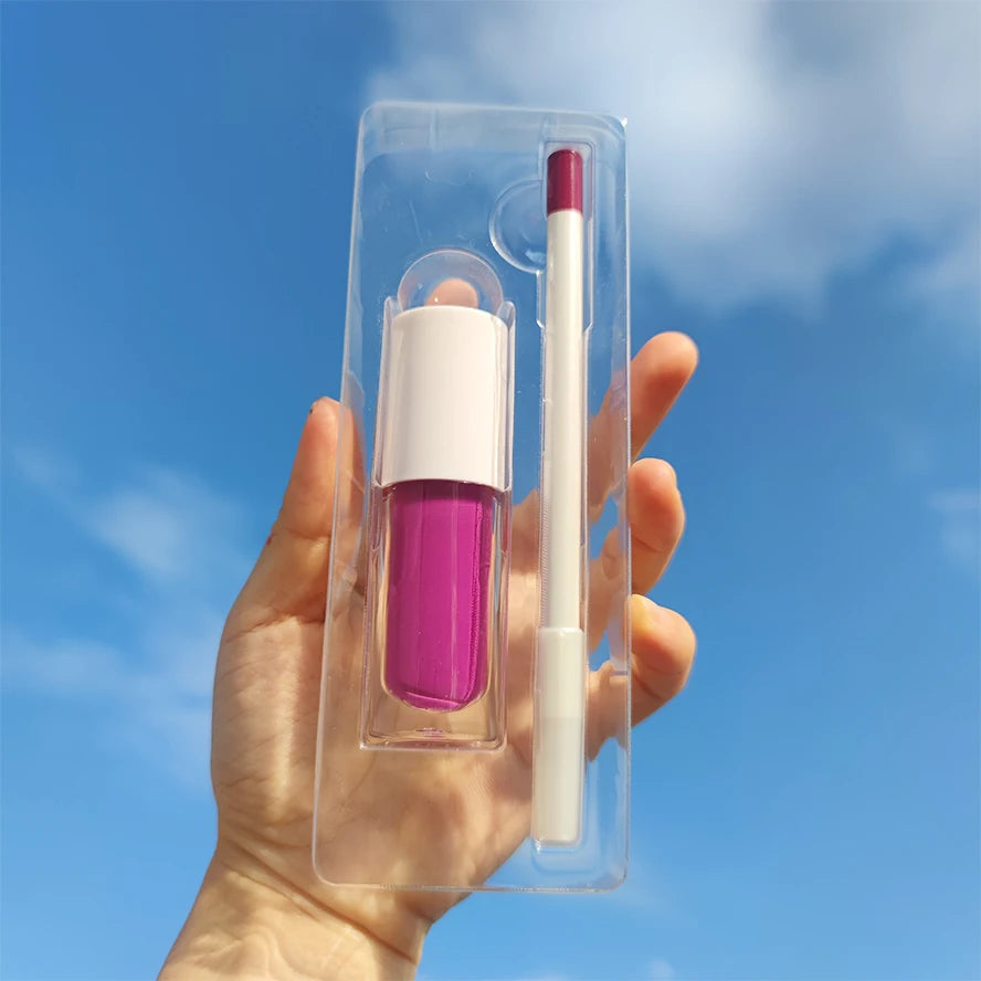 New Arrival 22 Colors Liquid Matte Lipstick White Lip Liner Kit Vegan Waterproof Long Lasting Lipstick Lipliner Pencil Kit