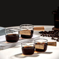 100ml High Borosilicate Glass Measuring Cups Espresso Coffee Milk Dip Cups With Wood Handle
