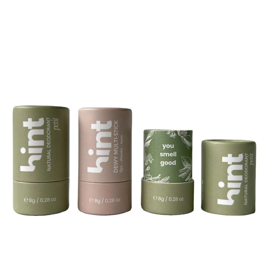 Mini Custom Private Label Lotion Bar Push up Paper Cylinder Package Lip Balm Kraft Container Tube Makeup Cardboard Jar Packaging