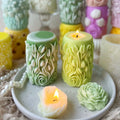 J10-243 Flower Pillar Silicone Mould Cylinder Candle Mould Diy Aromatherapy Diffuser Stone Companion Gift Handmade Soap