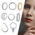 Titanium ASTM F136 Rook Piercing Titanium Jewelry Surgical Steel Seamless Segment Hoop Septum Nose Ring