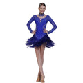 L-13104 New National Standard Latin Competition Dance Dress Clothing Dance Skirt Tassel for Girls