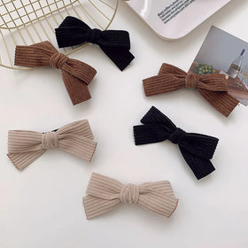 MIO Corduroy Bowknot Hairpin Duckbill Japanese Style Simple Side Clip Bowtie Korean Girls Lady Clips for Hair Daily Accessories