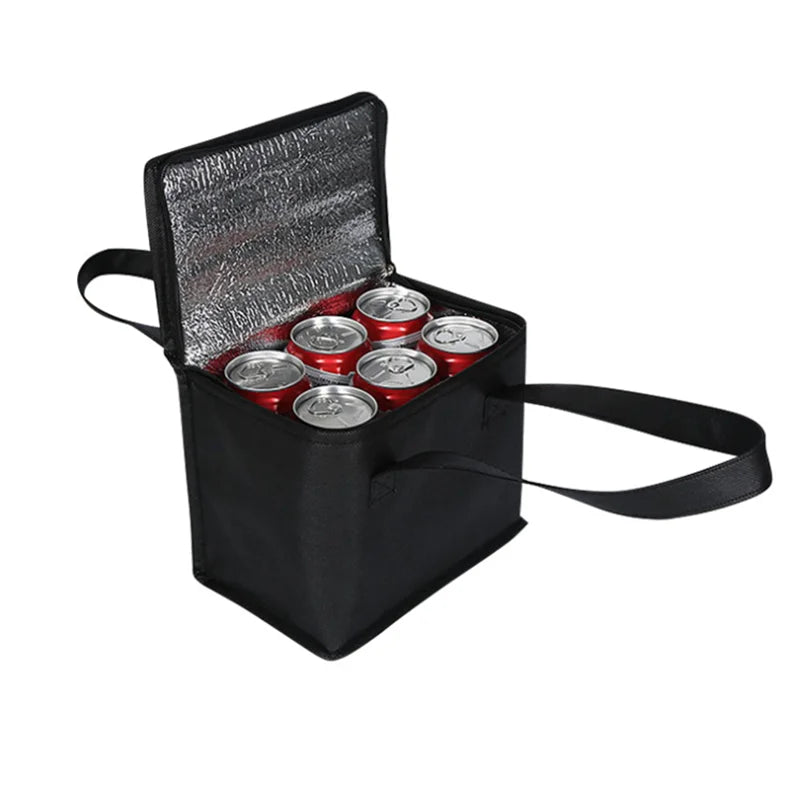 Insulated Reusable Non-Woven Luxury Thermal Carrier Printed Letter Pattern Zipper Closure Motorbike Food Delivery Tote Cooler MegaBDM