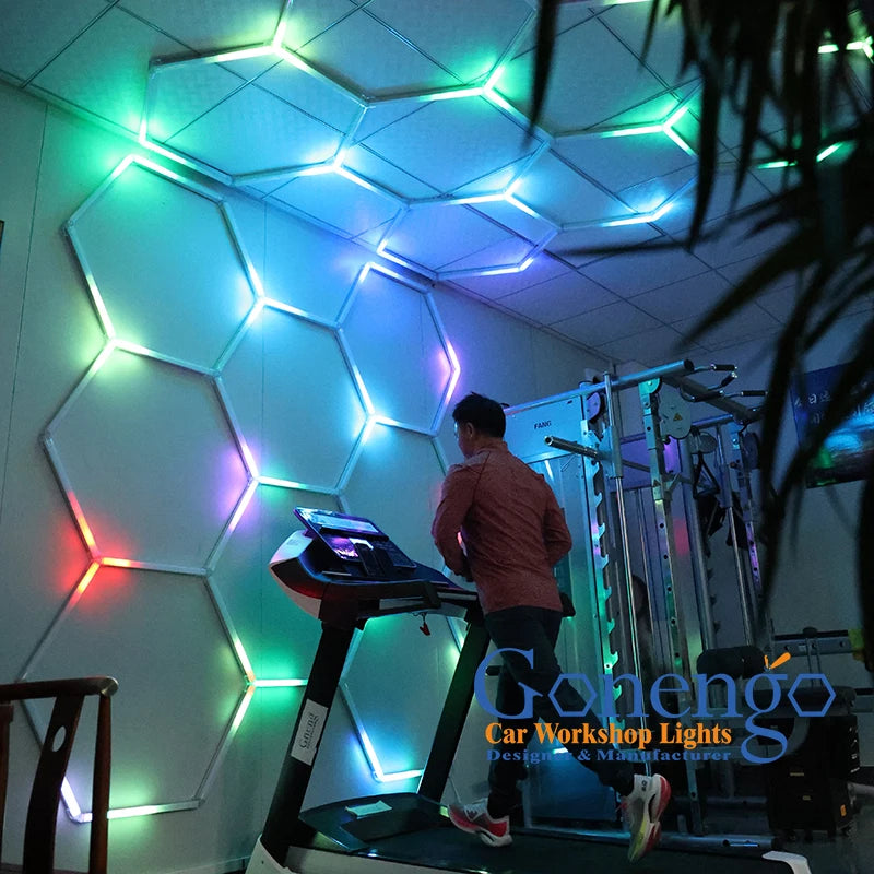 Geometric Shape DIY Mix Colors Changing Rgb Led Hexagonal Lighting for the Gym