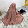 Nida Ruffle Khimar With Niqab Strings Dubai Ramadan Eid Prayer Long Hijab Islamic Clothing Instant Scarf for Muslim Women