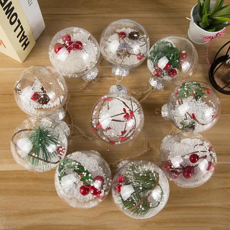 Christmas Ornaments Balls Plastic LED Bulbs Lights Christmas Tree Decorations for Home New Year Gifts Navidad Decoration