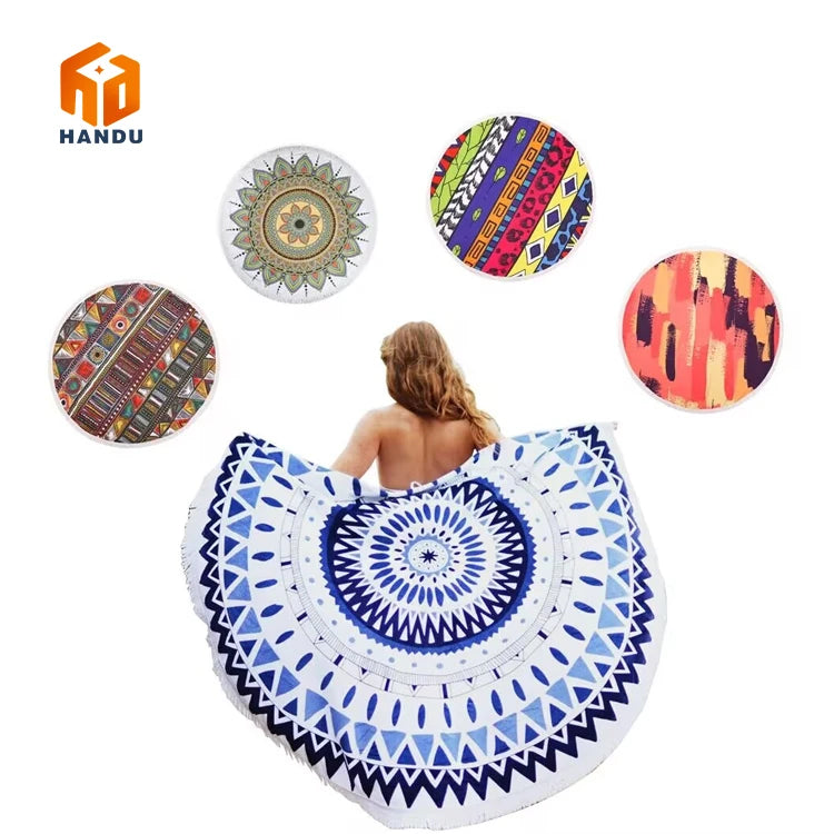 Wholesale Top Selling Custom Printed Microfiber Beach Towel Quick Dry Sand-Free Absorbent Summer Royal Sports Woven Designs