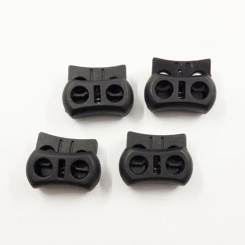 Wholesale MRT Brand Nylon PP & POM Spring Cord Lock Stopper Black Clear White Plastic with 2 Holes China for Clothing & Bags