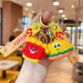 Creative Pendant Gifts 3D Model Rubber Cute Hamburg Mini Food Keychain for Children