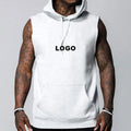 Wholesale Custom Pullover Gym Wear Tanktop Men Cotton Tank Top Summer Plain Men Workout Hooded Tank Tops Sleeveless Hoodie