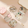 Zonyin New Arrive High Quality Electroplate Sparkling Makeup Mirror Private Label Travel Cosmetic Mirror With Jewelry Organizer