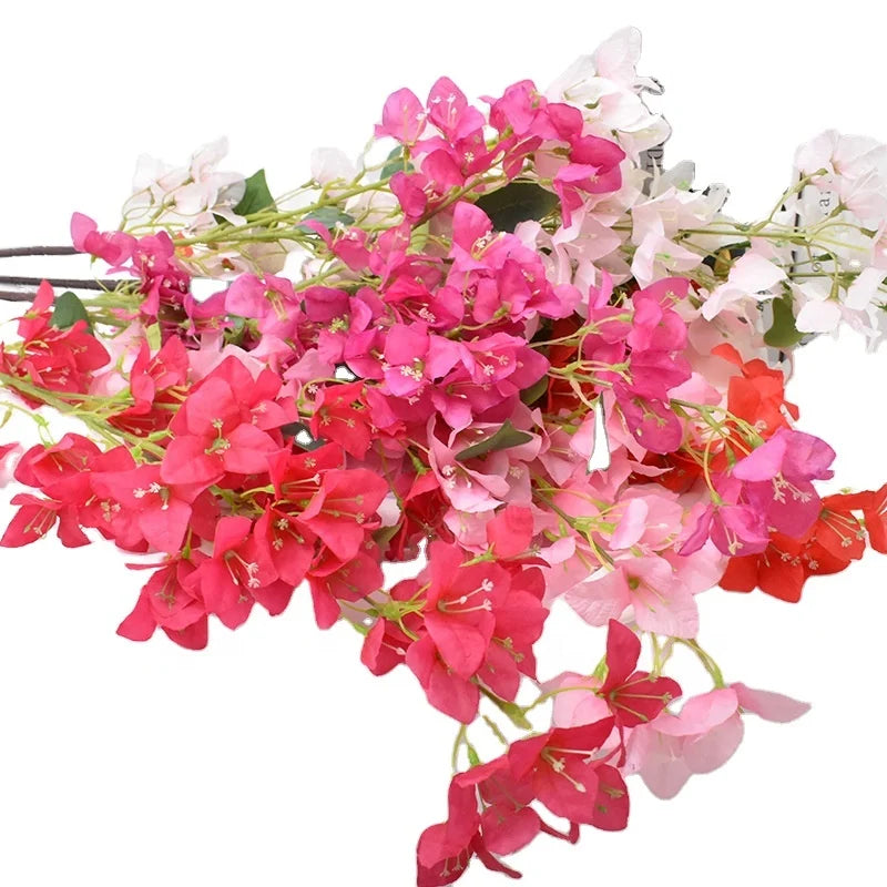 Silk Flowers Bougainvillea Artificial Triangle Plum Flower Bougainvillea for Wedding Decor