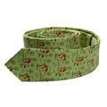 Western Men's Light Green Silk Necktie with Noble Knight Animal Pattern 100% Silk Neckwear