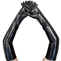 New Patent Leather Long Gloves Punk Rock Gloves Hip Pop Jazz Disco Bright Mittens Cosplay Costumes Black Gloves Arm Sleeves